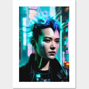 Abstract Cyberpunk Girl Posters and Art